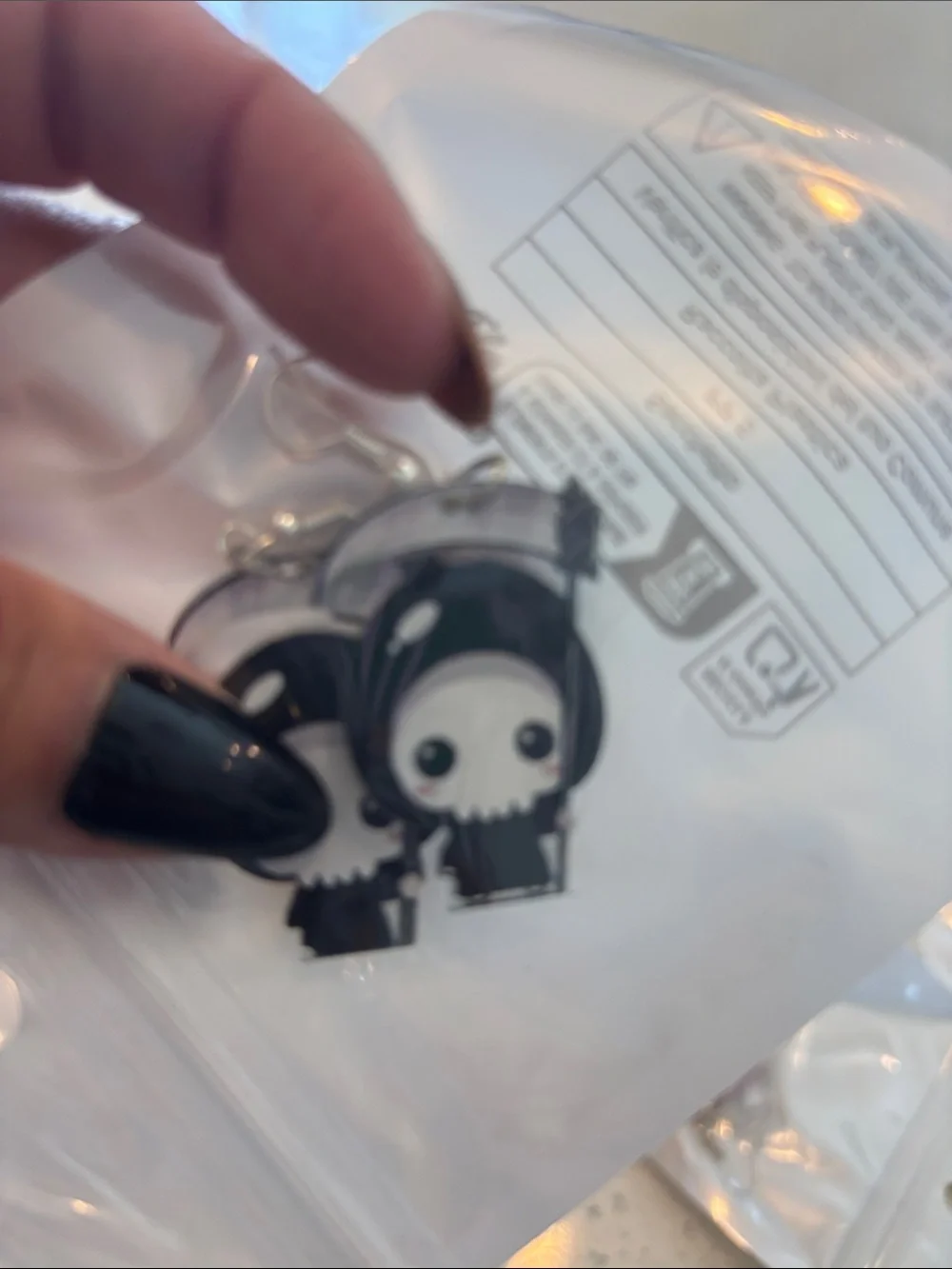 Cute Halloween Character Dangle Earrings - White & Black (Set)